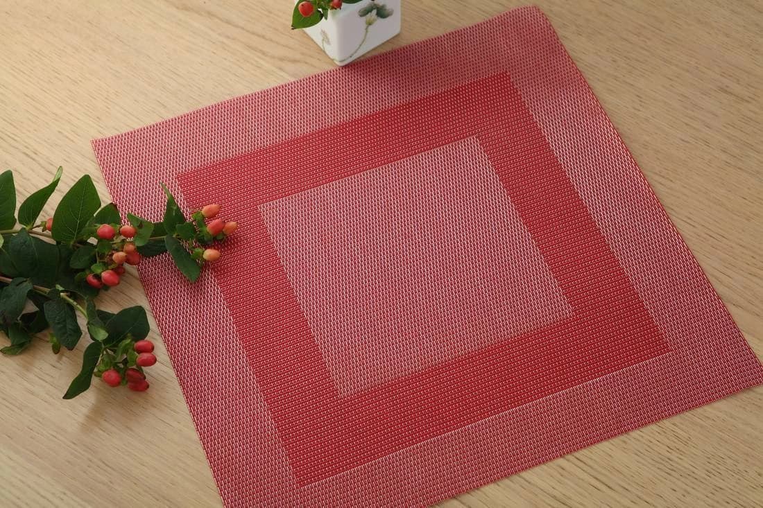 White fine grids with blue, yellow and brown lines White Fine-Grid Placemat Series, model AOL-PM-004