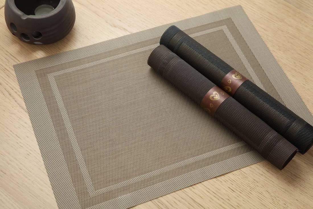 Navy and white windowpane checks Navy Windowpane Placemat, model AOL-PM-007