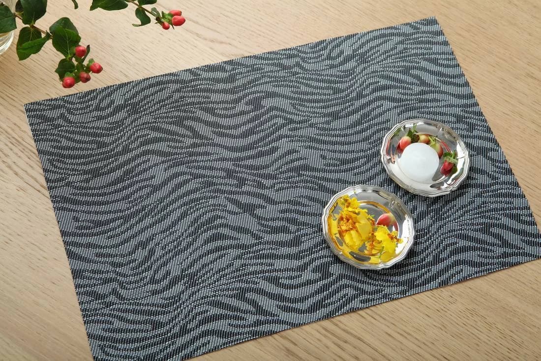 Charcoal wave pattern Charcoal Wave Pattern Placemat, model AOL-PM-015