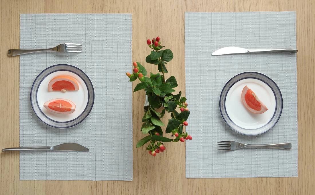 White minimal weave White Minimal Weave Placemat, model AOL-PM-018
