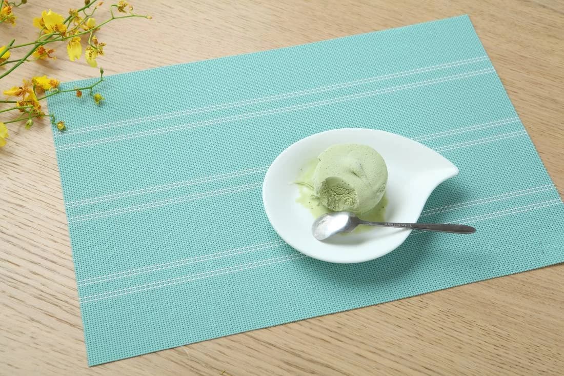 Mint with double white lines Mint Double-Line Placemat, model AOL-PM-023
