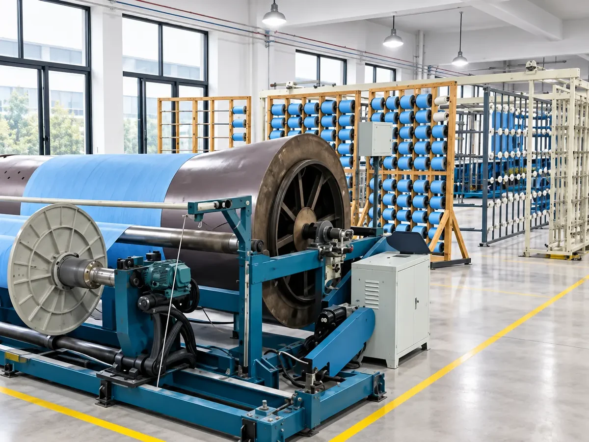 Step 2 in the AOLEADER woven fabric manufacturing process